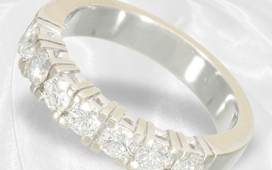 High-quality, solid brand jewellery, white gold brilliant-cut diamond ring by Christ, approx. 0.84ct