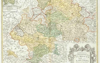 Historical map of Kulmbach and surroundings, 18th century, ''Principatus Brandenburgico Culmbacensis