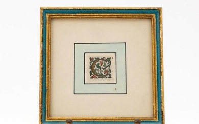 ITALIAN ORNAMENTED "C" FRAMED ON STAND