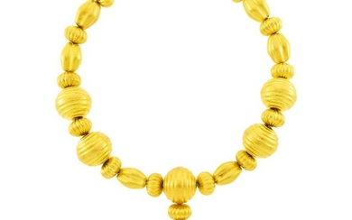 Ilias Lalaounis High Karat Gold Bead Pendant-Necklace