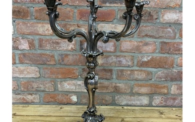 Impressive Elkington & Co silver plated five branch candelab...