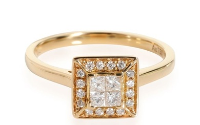 Invisible Set Square Diamond Ring in 18K Yellow Gold 0.24 CTW