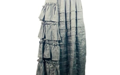Isa Arfen Black Ruffle Maxi Skirt Size 10