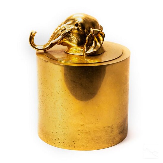 Italian MCM Gold Gilt Figural Elephant Ice Bucket