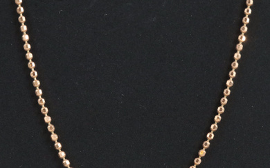 Italian Milor 14K Rose Gold Bead Chain Necklace