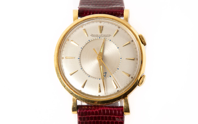 JAEGER-LECOULTRE, a 1950s 18K gold Memovox wristwatch.