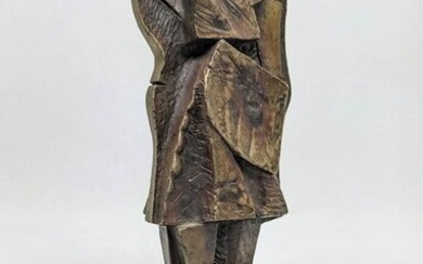 JIM BASS 7/7 Signed Abstract Cubist Bronze Sculpture. D