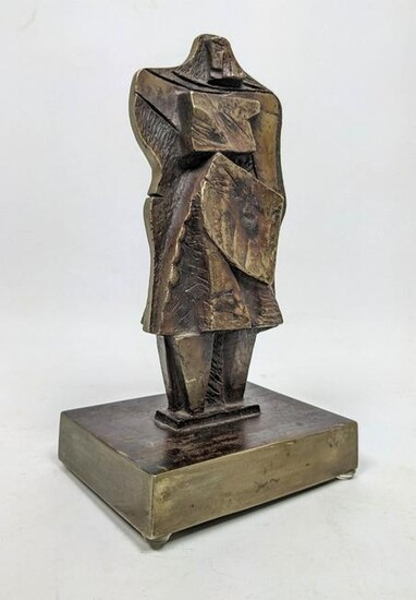 JIM BASS 7/7 Signed Abstract Cubist Bronze Sculpture. D