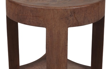 JOSE ZANINE CALDAS (BRAZIL, 1919-2001), PEQUI WOOD SIDE TABLE, CIRCA 1980 Height: 17 3/4 in. (45.1 cm.), Diameter: 17 1/4 in. (43.8 cm.)