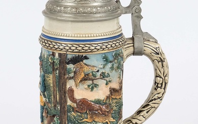 Hunting beer mug, late 19th century