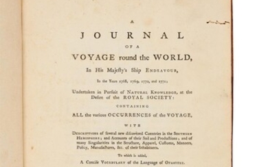 Ɵ James Cook, A Journal of a Voyage Around the World, first edition [London, 1771]