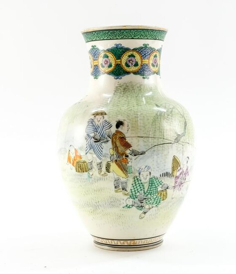 Japanese Hand-Painted Vase - Meiji, Satsuma