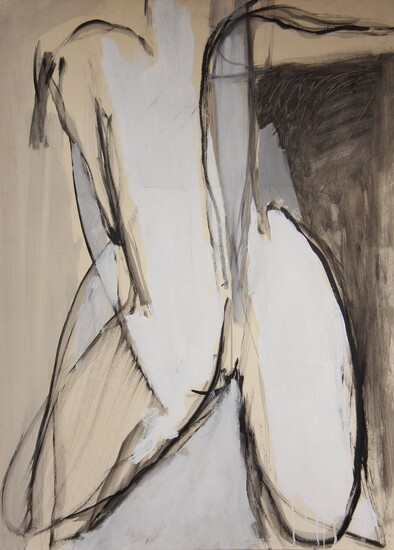 Jean-Marie DEROCHE (1956-) Nu Huile sur toile monogrammée en bas à gauche, datée 90 101 x 73 cm.