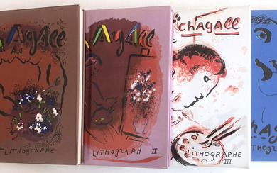 Julien Cain, Fernand Mourlot & Charles Sorlier - THE LITHOGRAPHS OF CHAGALL - VOLUMES I - IV. WITH 28 ORIGINAL LITHOGRAPHS