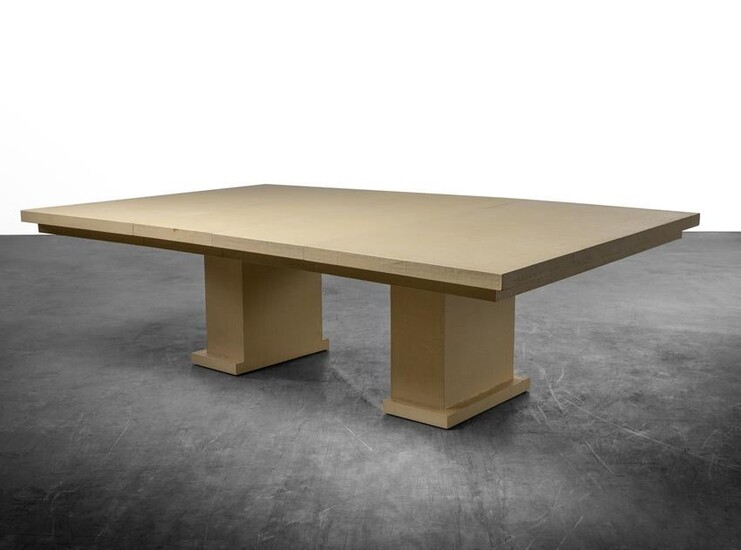 Karl Springer Style - Linen Wrapped Dining Table