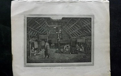 Kelly, Christopher 1836 Print. House in Oonalashka, Alaska USA