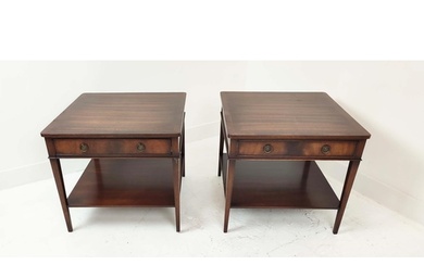 LAMP TABLES, a pair, Georgian style mahogany, each with sing...