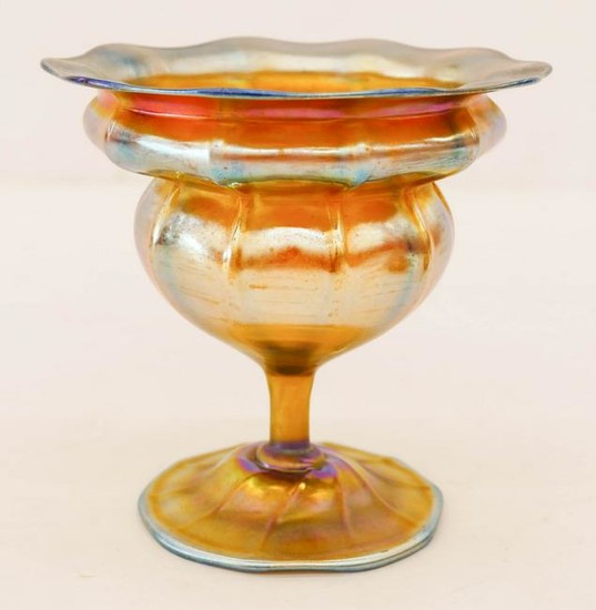 L.C. Tiffany Favrile Iridescent Glass Compote