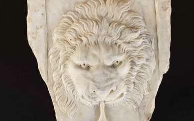 Non présenté-LION À LA POMME DE PIN élément d'architectureVenise, XVIe siècleMarbre de CarrareH. 60 cm,...
