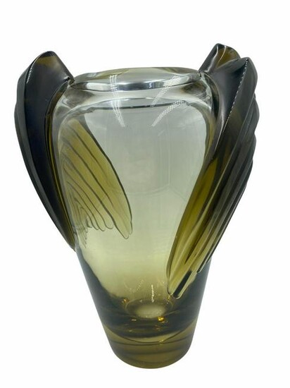Lalique Art Deco Marrakech Amber Vase
