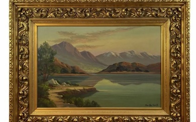 Landscape Lake Mountain Serene Highlands by Oliver Glen Barret