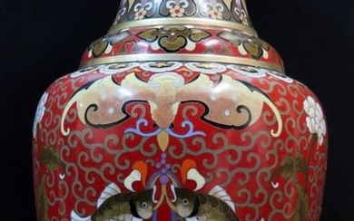 Large Early 20th Century Chinese Cloisonne Vase