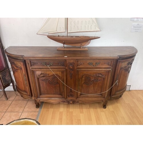Large French Louis XV style four door buffet, carved panelle...