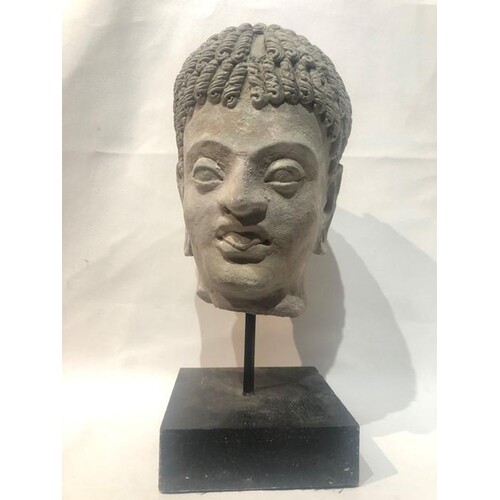 Large Greek Stucco Head approx 35cm tall with base