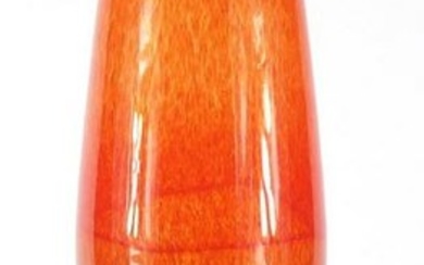 Large Monart orange and brown art glass vase, 45cm high