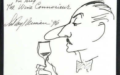 LeRoy Neiman Wine Connoisseur Ink Drawing