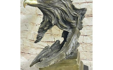 Life Size Signed Bronze Eagle Sculpture