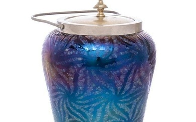 Loetz Art Glass Biscuit Jar, circa 1910