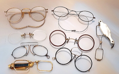 Lot 8 glasses/Pince-nez , probably german/french approx. 1840-1920,...