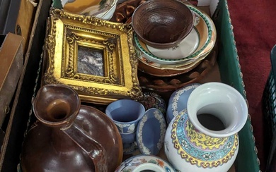 Lot details Mixed ceramics and metalware, to include a Newlyn...