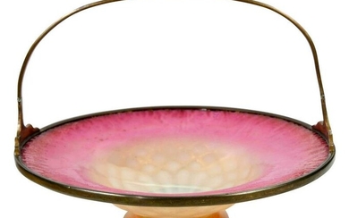 Louis C. Tiffany Furnaces Pink Favrile Basket
