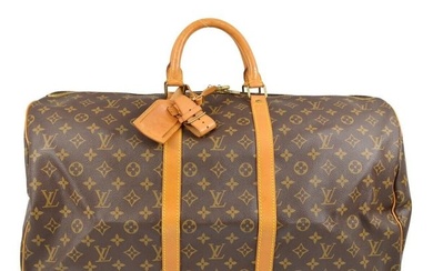 Louis Vuitton Monogram Keepall 55 Travel Duffle Handbag M41424 MI874