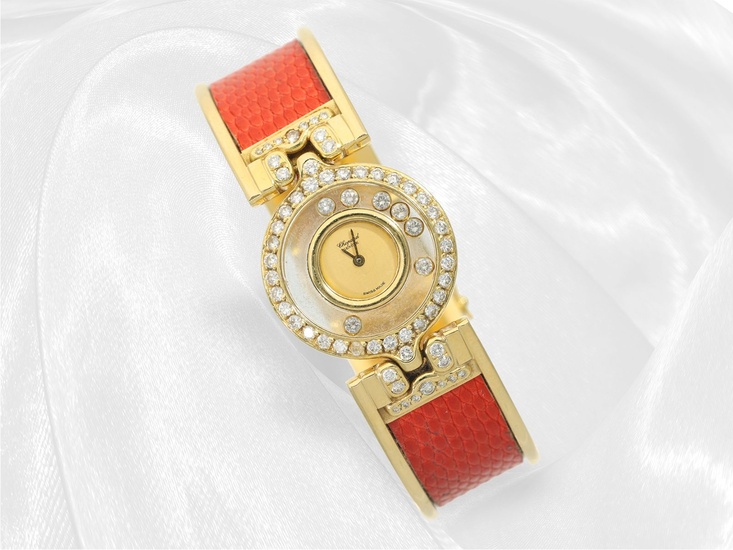 Luxueuse montre de femme Chopard Happy Diamonds, réf. 4100, avec bracelet à fermoir Wempe, env....