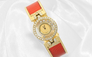Luxurious ladies' watch Chopard Happy Diamonds, ref. 4100, with Wempe clasp bracelet, approx. 2ct brilliant-cut diamonds