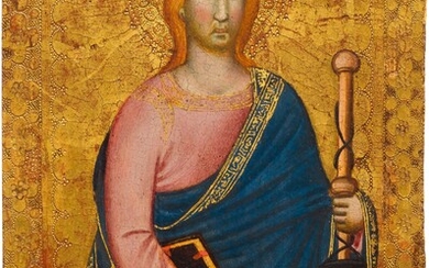 MAITRE DU TEMPERE FRANCESCANE(actif à Naples vers 1320-1360)Saint Jacques. Circa 1355-60.Tempera et fond d'or sur...