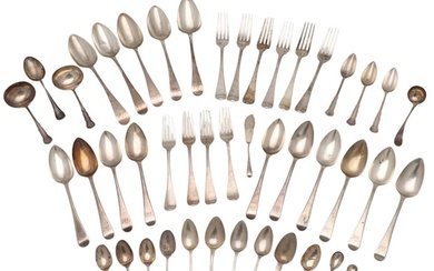 MISCELLANEOUS SILVER FLATWARE. to include 5 tablespoons, 6 t...