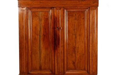 (-), Mahogany veneer on oak 2-door cabinet with...