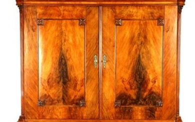 Mahogany veneer on oak Louis Seize cabinet