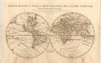 "Mappa Mondo o Vero Carta Generale del Globo Terestre Rapresentato in Due Planisferi...", Rossi, Giamcomo Giovanni