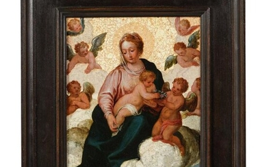 Mary amongst Angels, circle of Rottenhammer, German