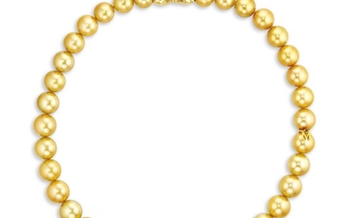 Mikimoto, A Golden Cultured Pearl Necklace, Mikimoto