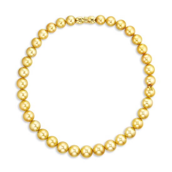 Mikimoto, A Golden Cultured Pearl Necklace, Mikimoto