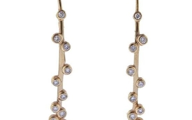 Modern 14k Gold Diamond Earrings
