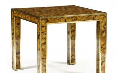 Modern History, Faux Tortoise Shell and Brass Occasional Table
