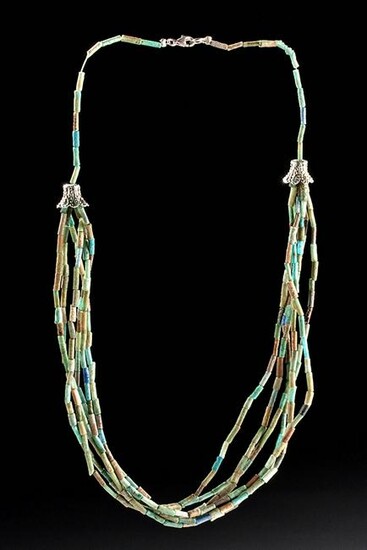 Multi-Strand Egyptian Faience Bead Necklace - Wearable!