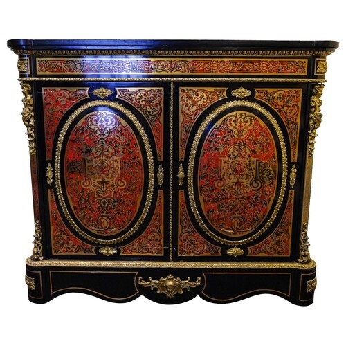 NAPOLEAN III BOULLE CABINET 19TH CENTURY with gilt-metal mou...